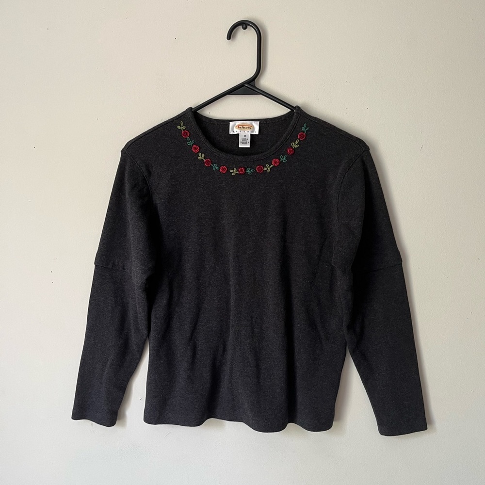 *SOLD* Vintage Talbots floral embroidered long sleeve